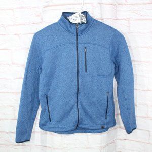 LL Bean Blue Polyester Slightly Fitted Sweater Fleece Full Zip Jacket Size XL